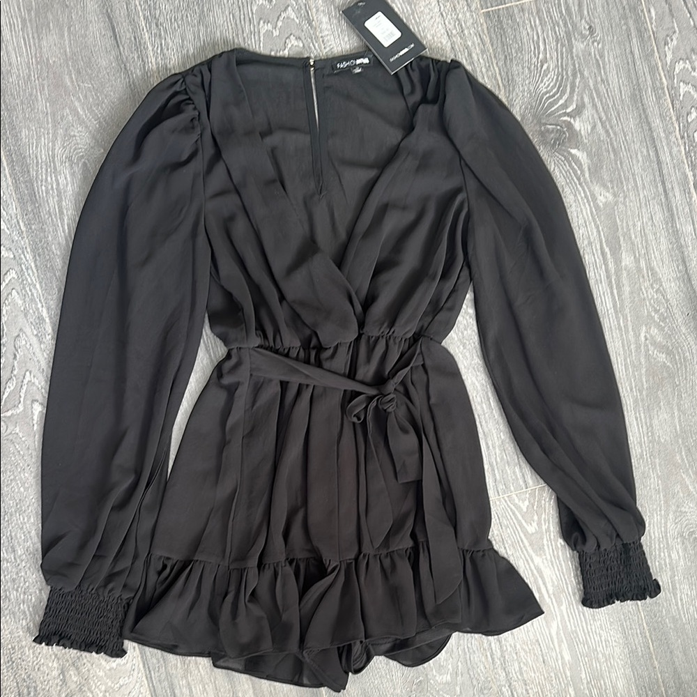 Black Long Sleeve Romper